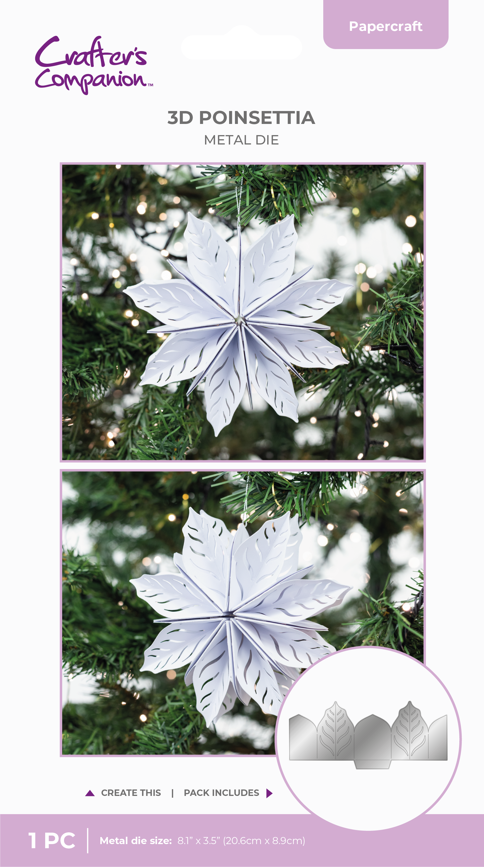 Crafter’s Companion Metal Die - 3D Poinsettia 