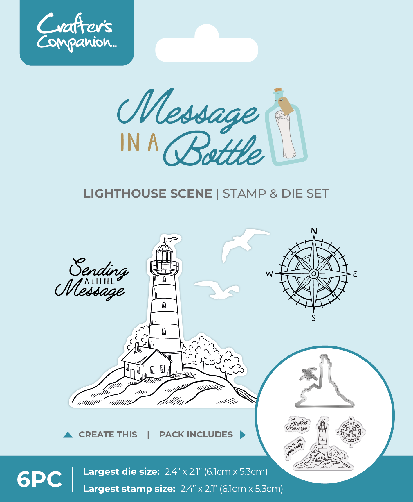 Crafter's Companion Message in a Bottle Stamp & Die – Lighthouse Scene