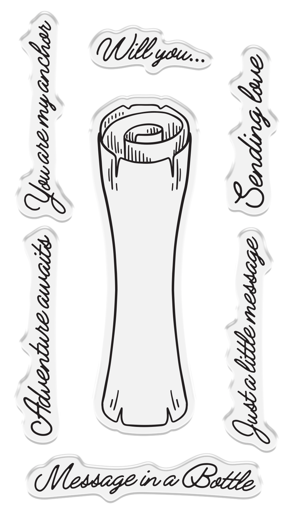 Crafter's Companion Message in a Bottle Stamp & Die – Message Scroll
