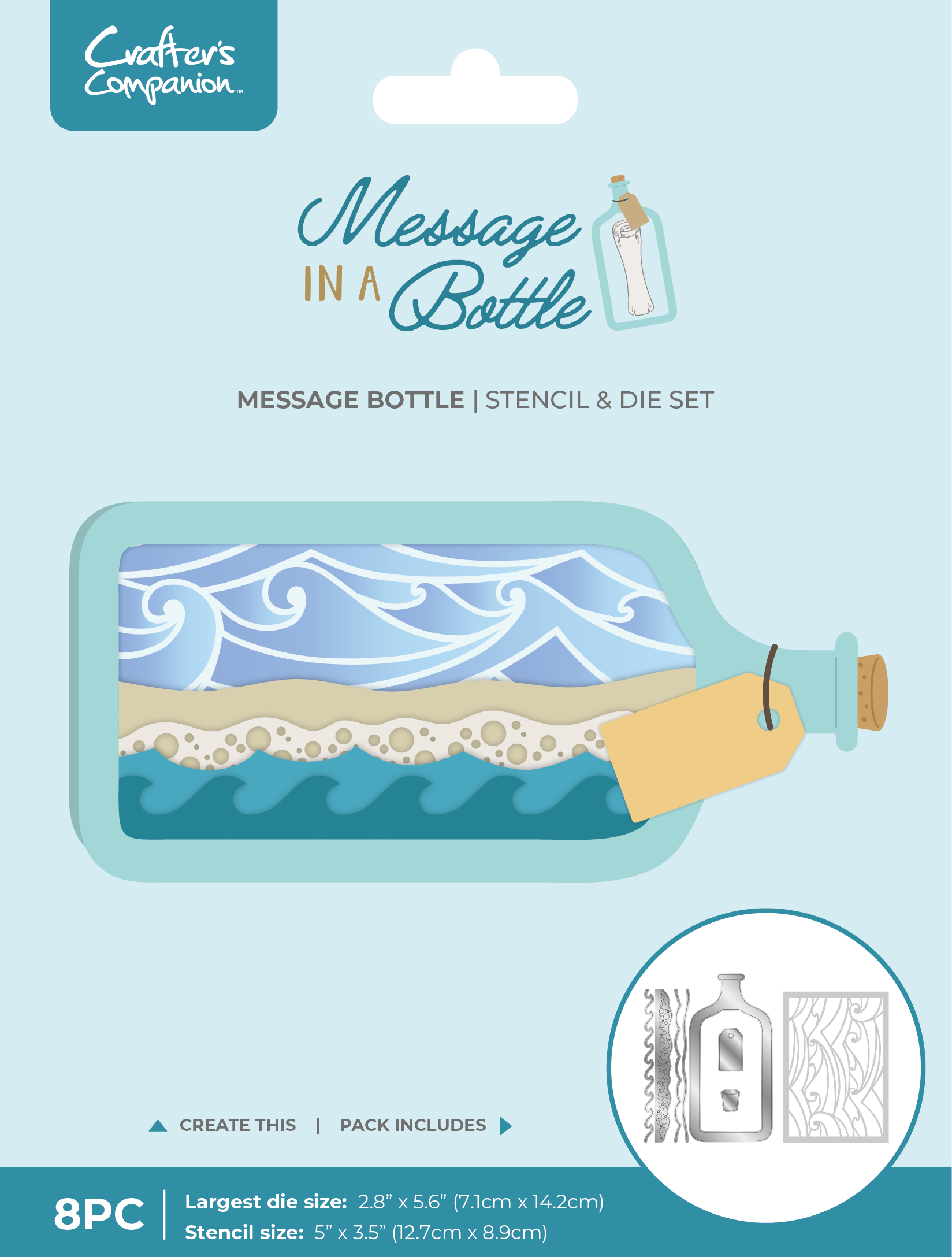 Crafter's Companion Message in a Bottle Stencil & Die – Message Bottle
