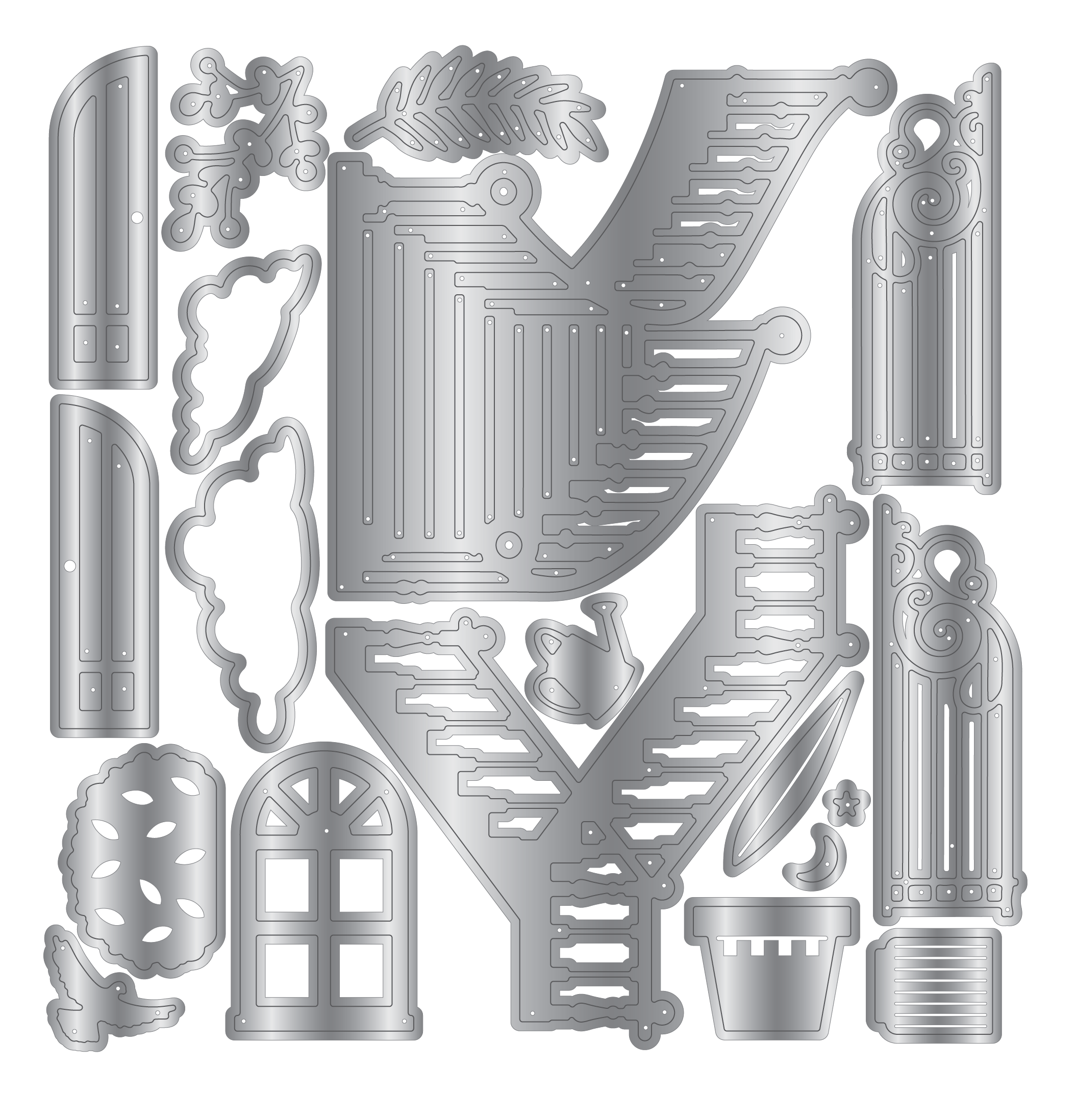 Crafter's Companion Die & Stencil & Stamp - Staircase Scene