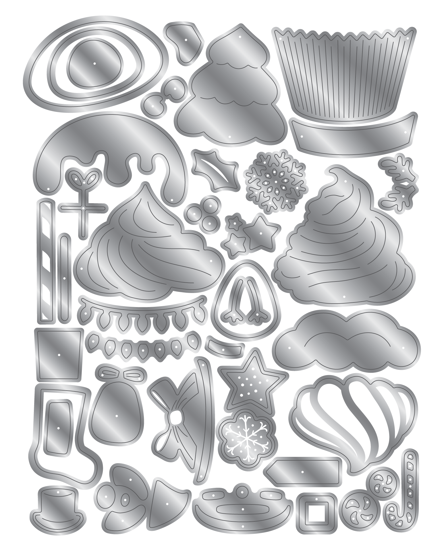 Crafter's Companion Stencil & Die Set - Christmas Cupcakes