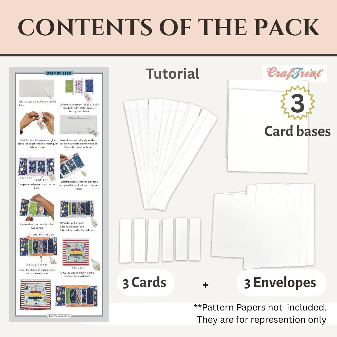 CrafTreat Card Blanks - Pull Flaps Card - White - 3 Sets