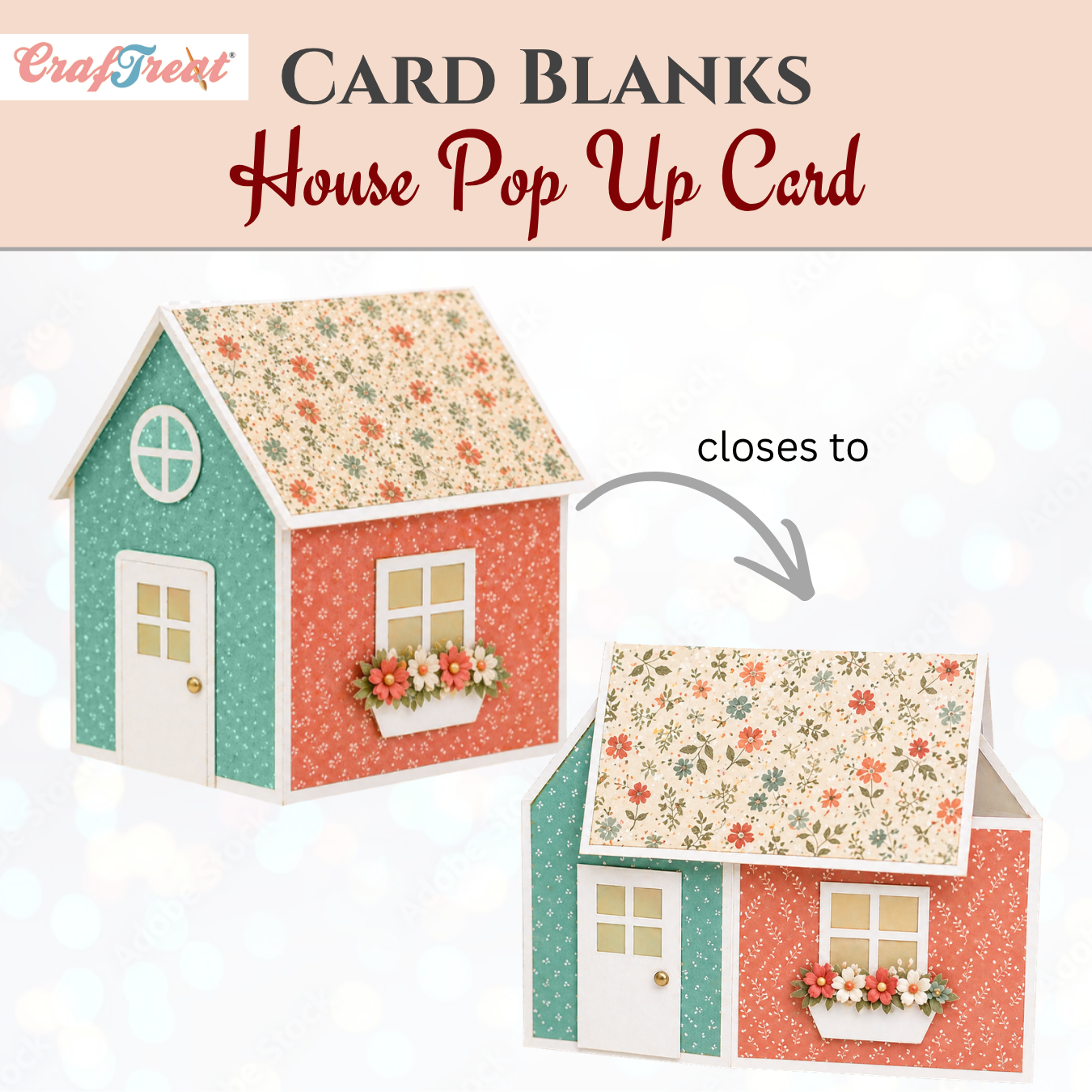 CrafTreat Card Blank - House Pop-up Card      