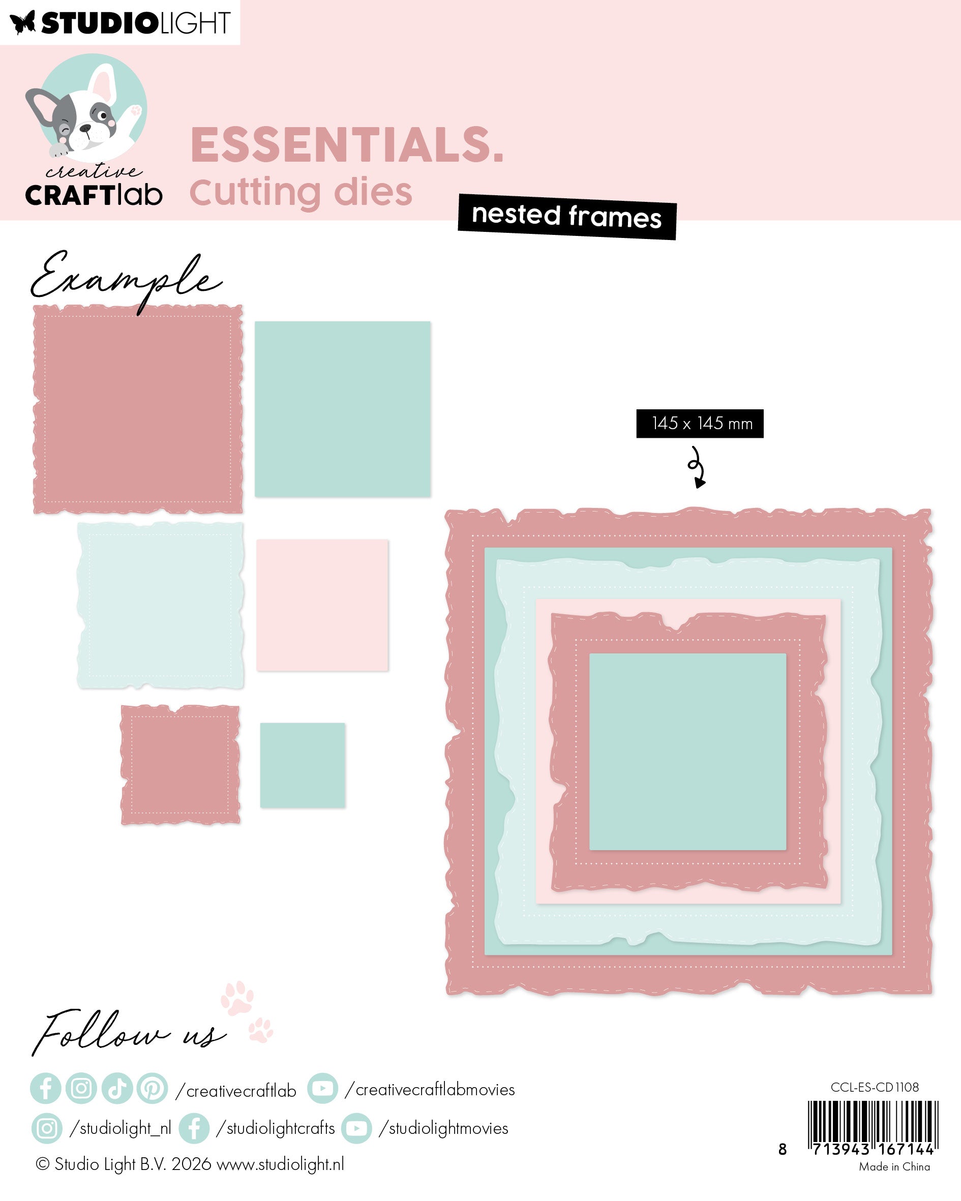 CCL Cutting Dies Nested Frames Essentials 6 Pieces