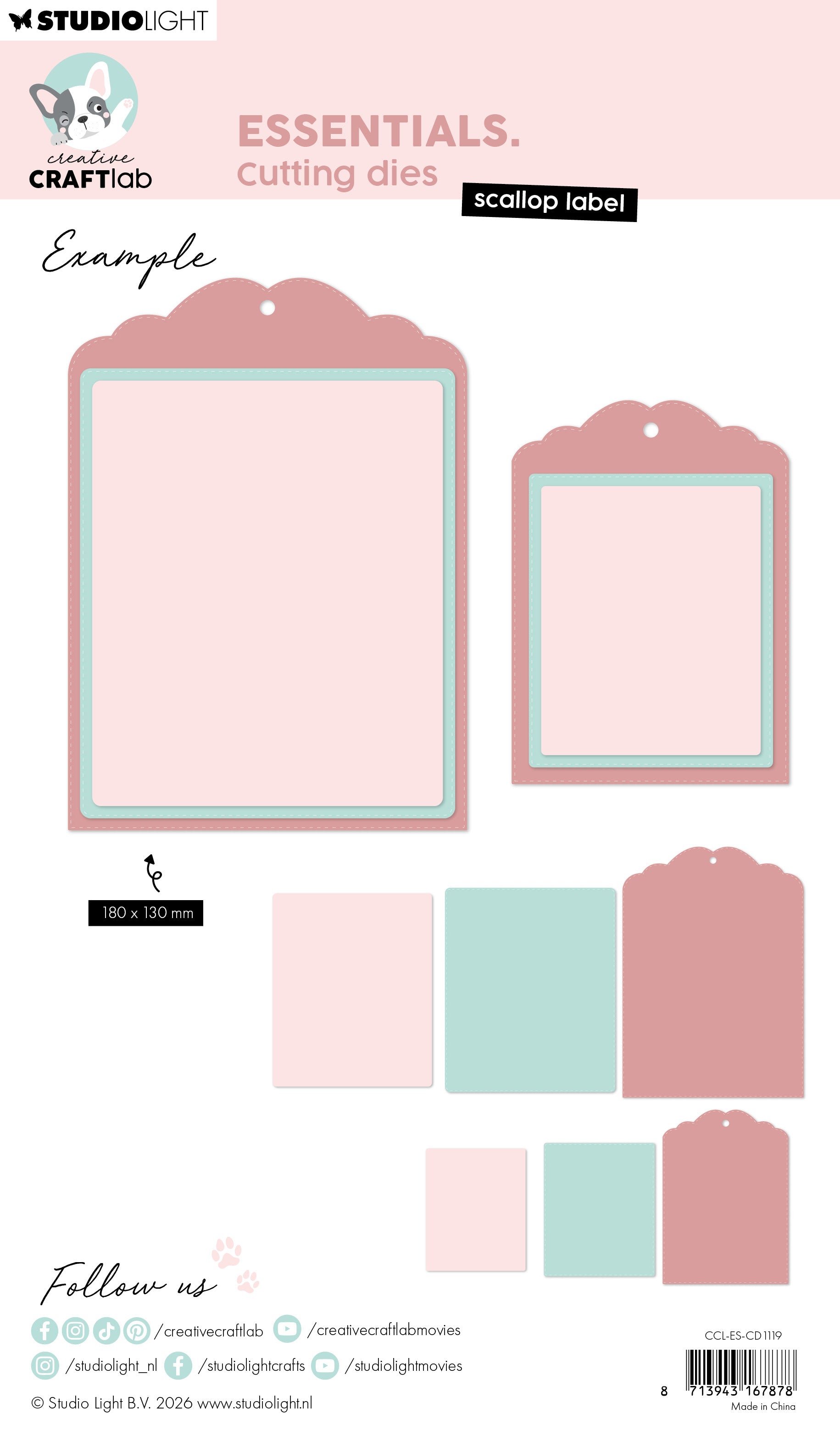CCL Cutting Die Scallop Label Essentials 6 Pieces