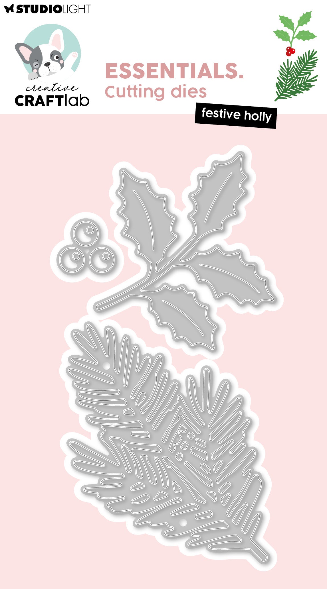 CCL Cutting Die Festive Holly Essentials 3 Pieces