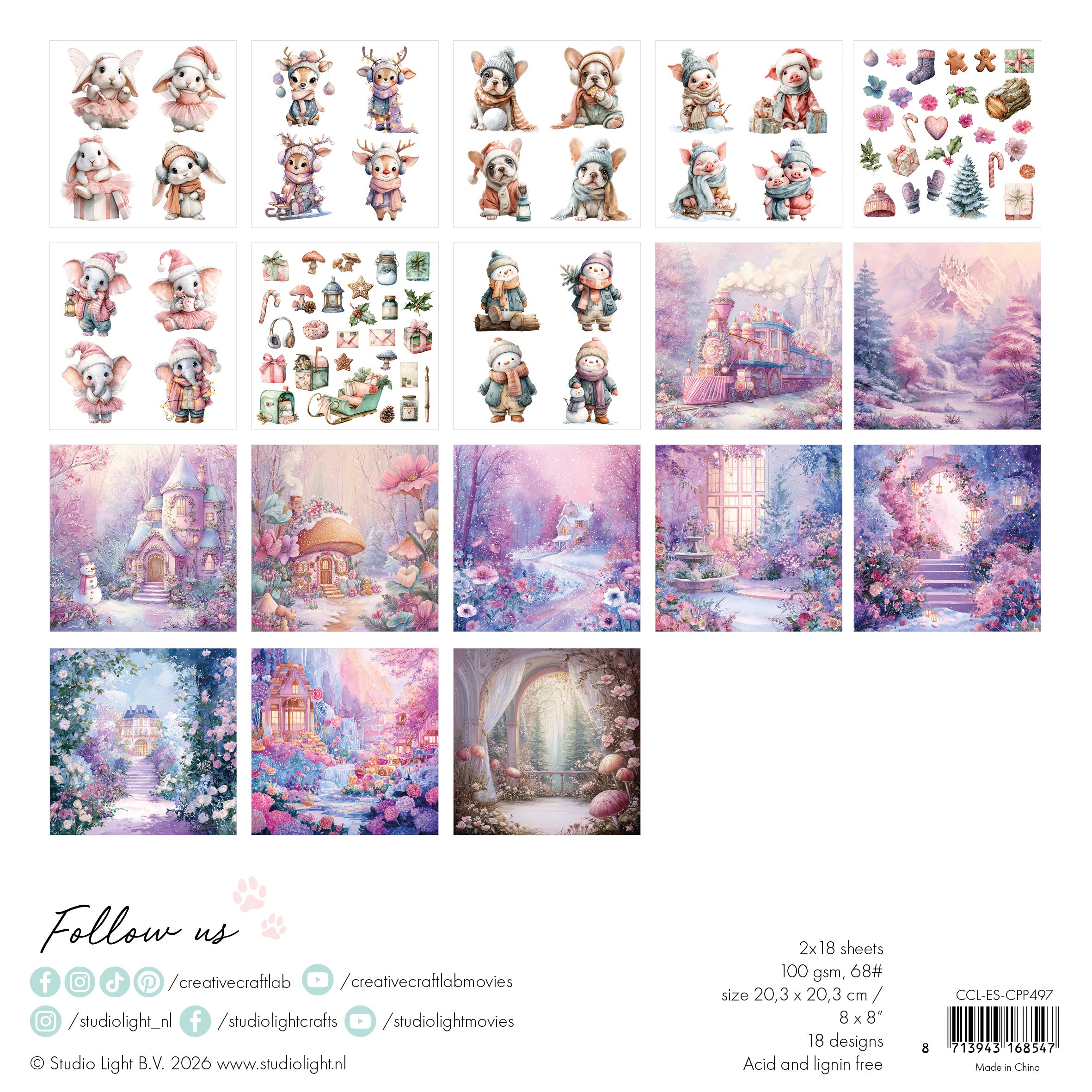 CCL Collage Paper Pad Candy Christmas Essentials 36 Sheets