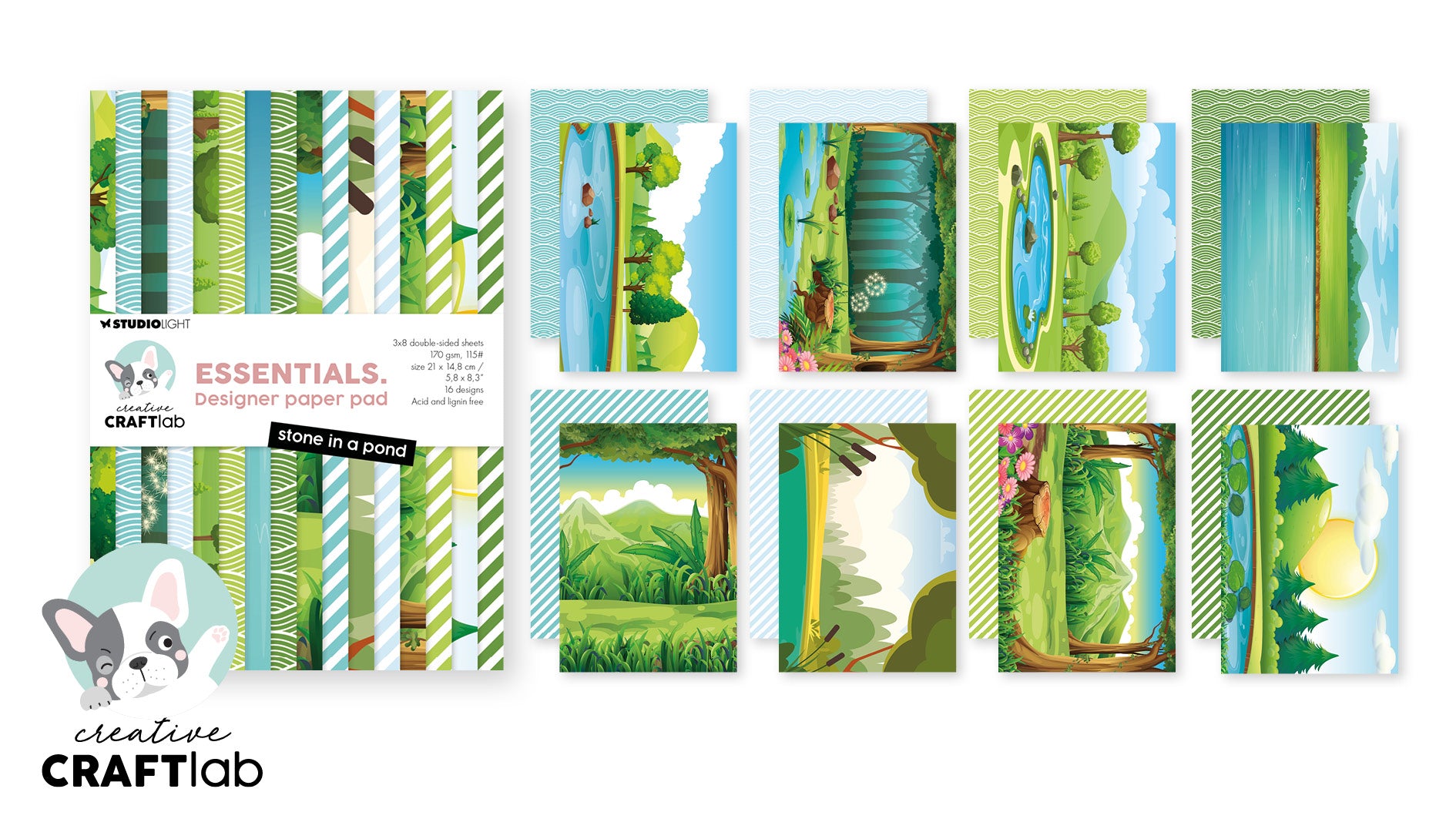 CCL Design Paper Pad Stone In A Pond Essentials 24 Sheets