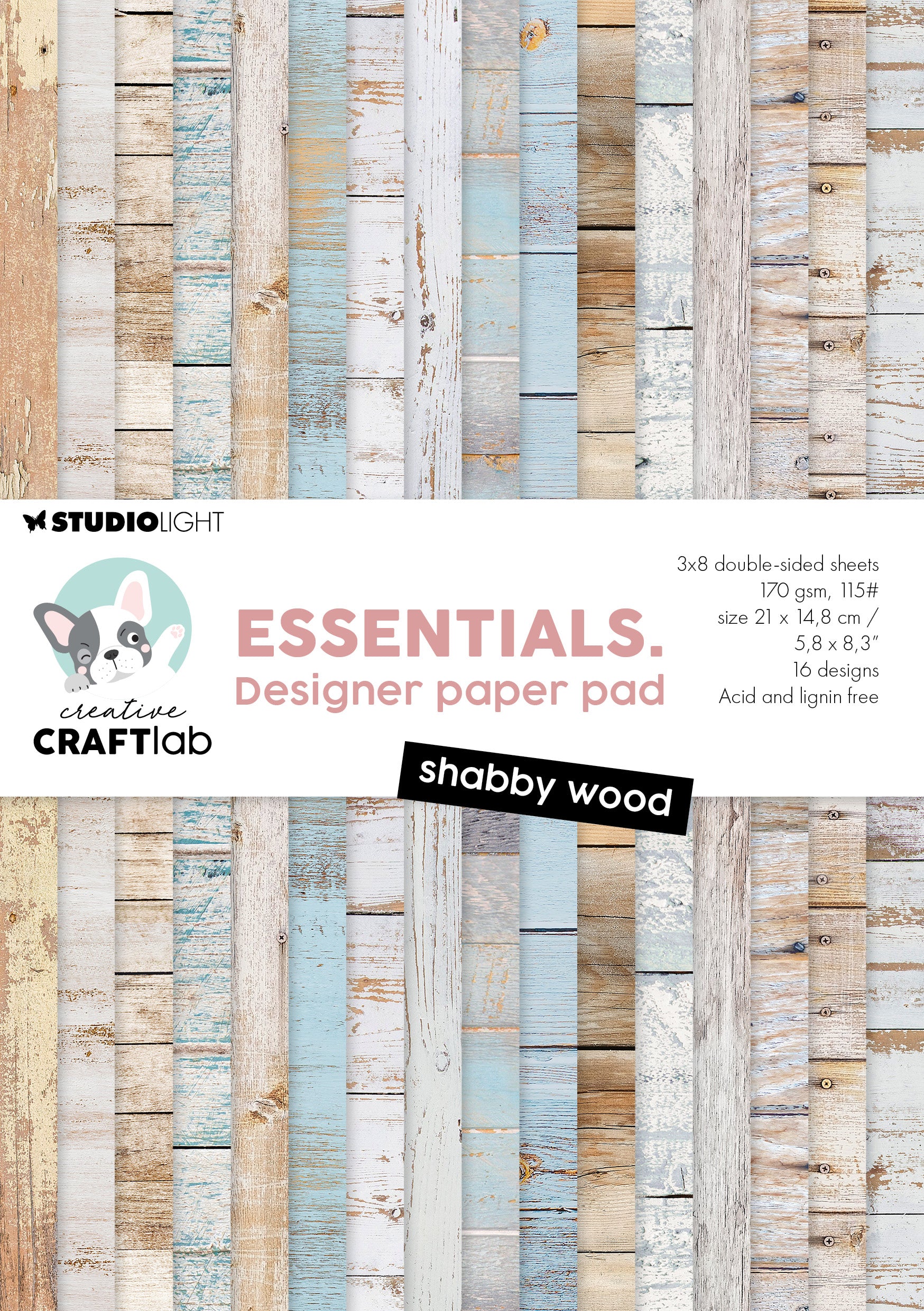 CCL Design Paper Pad Shabby Wood Essentials 24 Sheets