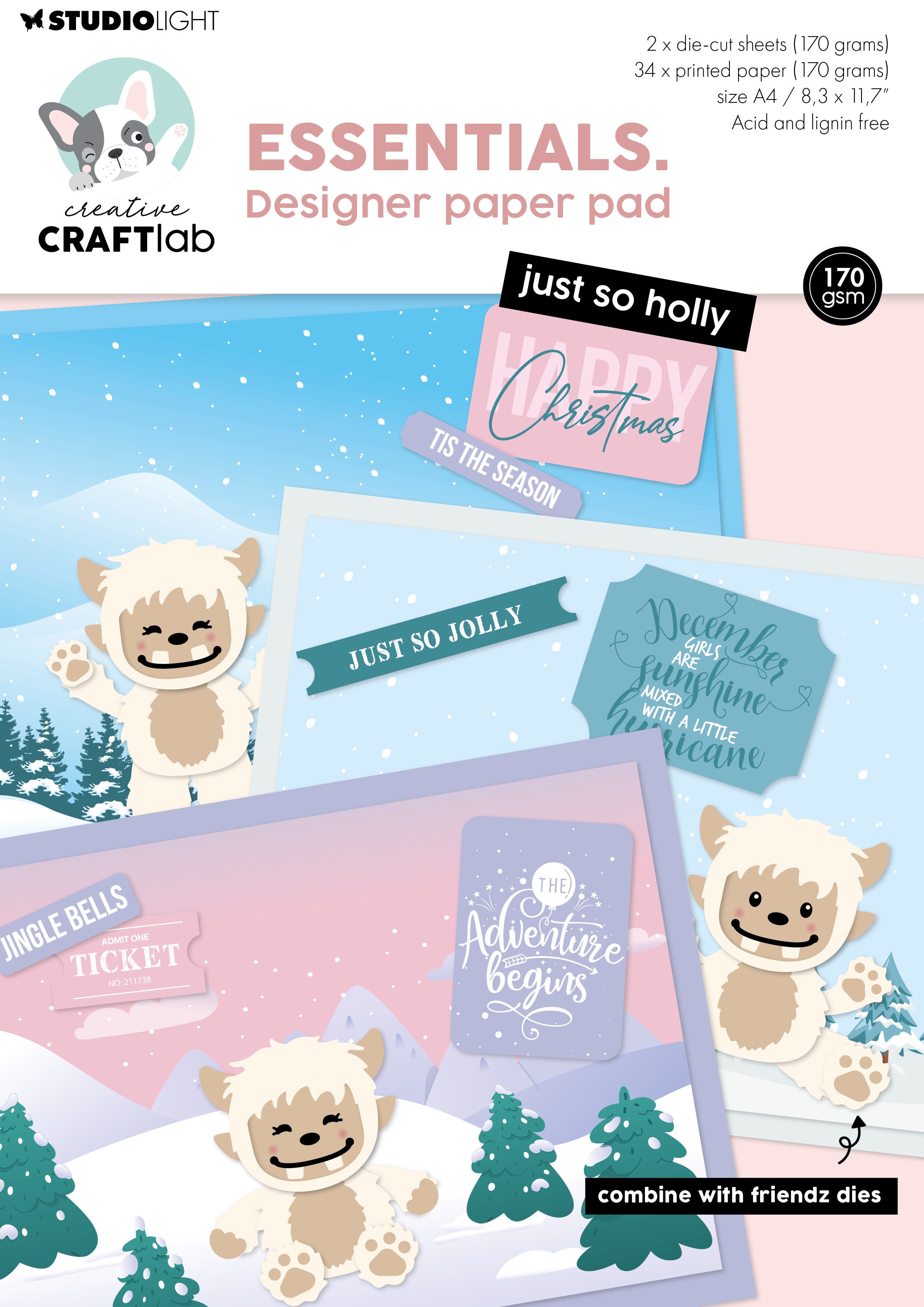 CCL Designer Paper Pad Just So Holly Essentials 36 Sheets
