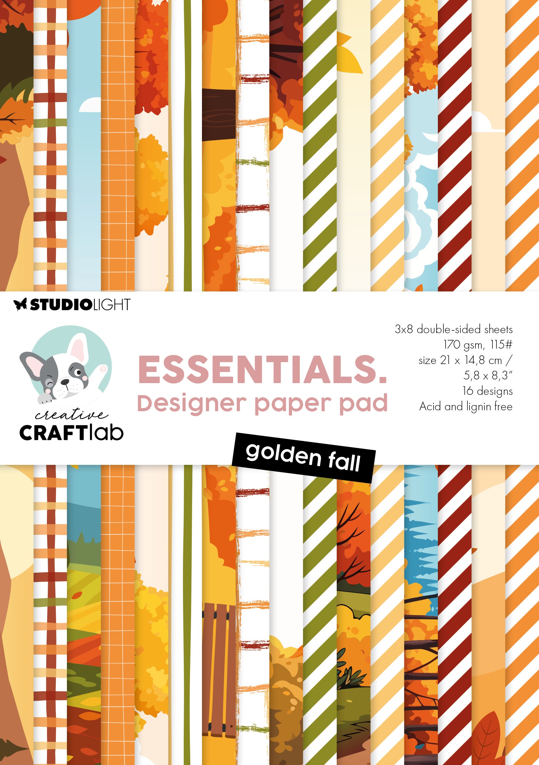 CCL Design Paper Pad Golden Fall Essentials 24 Sheets