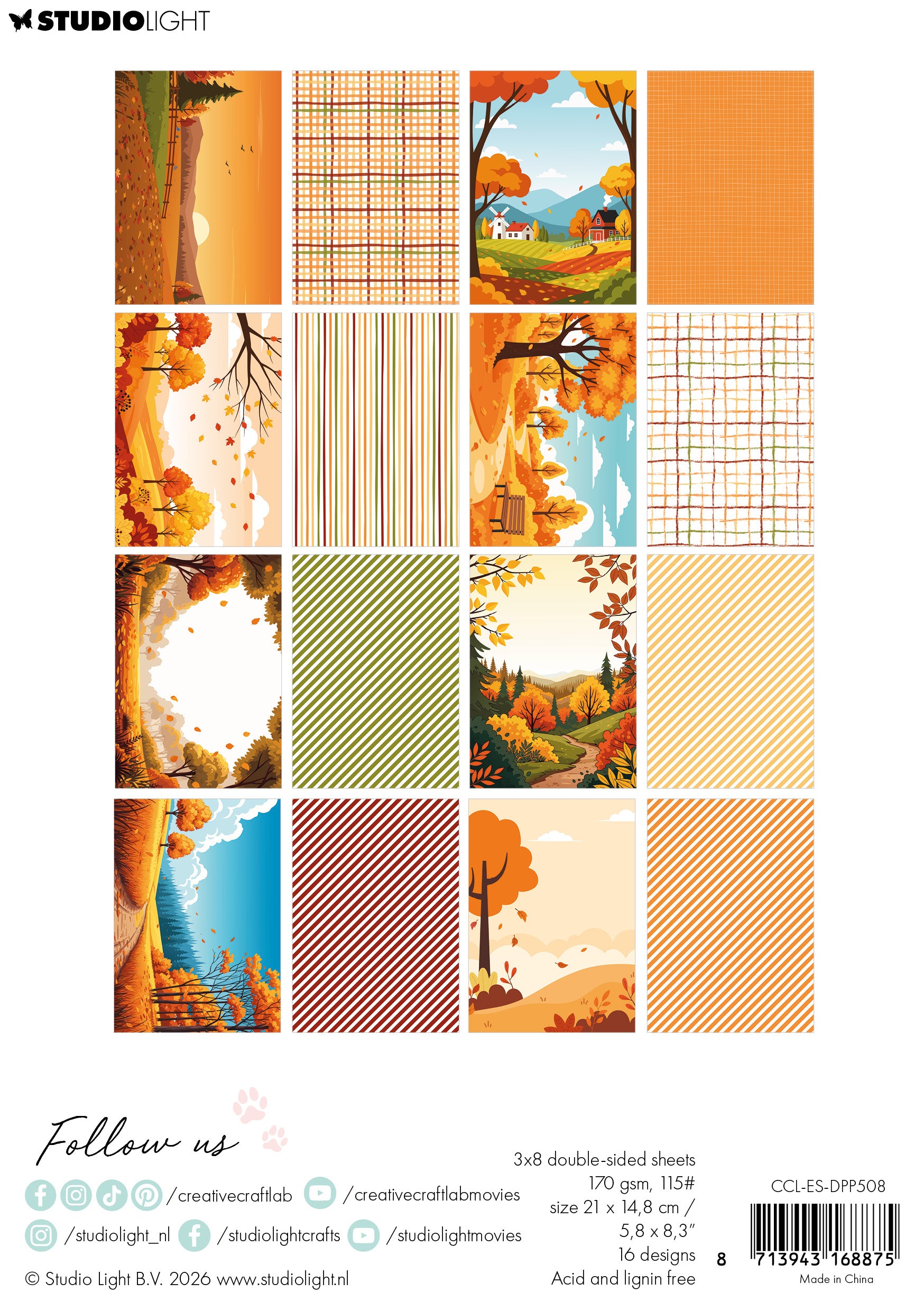CCL Design Paper Pad Golden Fall Essentials 24 Sheets