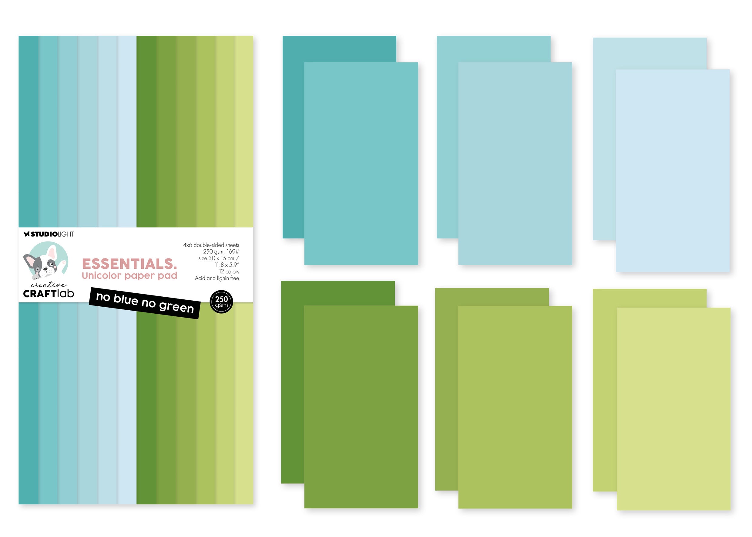 CCL Unicolor Paper Pad No Blue No Green Essentials 24 Sheets