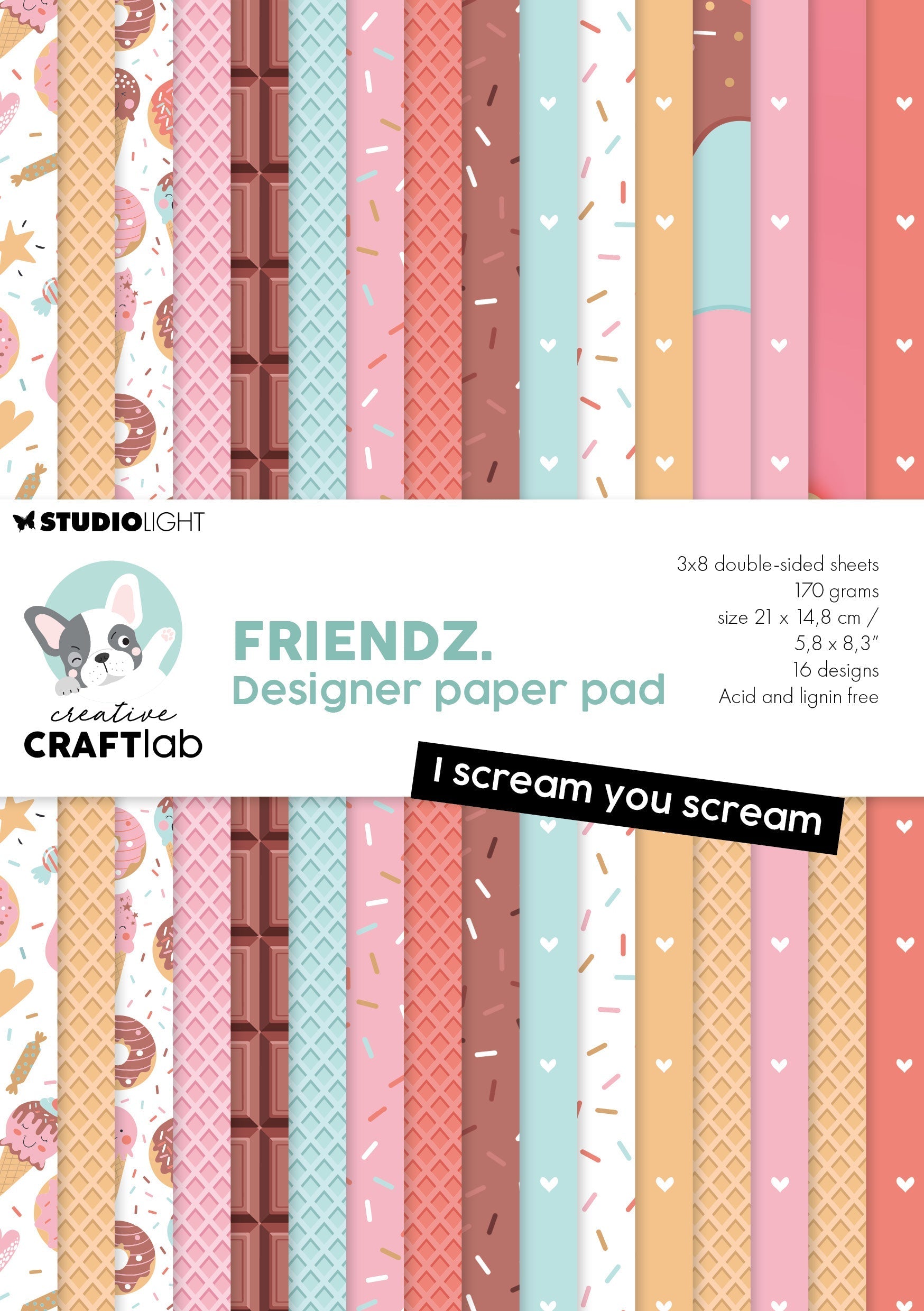 CCL Design Paper Pad I Scream You Scream Friendz 24 SH
