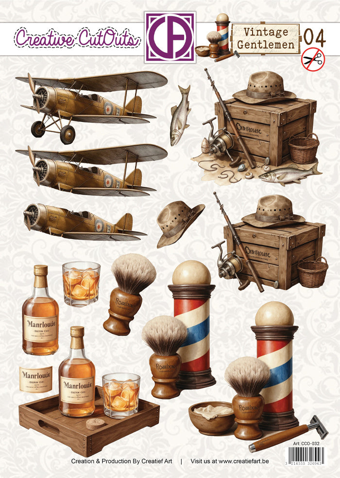 Creatief Art - 3D Die-Cut Sheet - Vintage Gentlemen 04