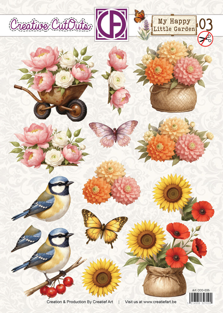 Creatief Art - 3D Die-Cut Sheet - My Happy Little Garden 03