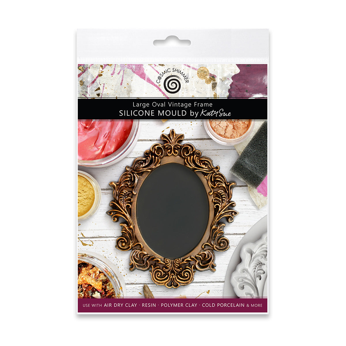 Cosmic Shimmer Large Oval Vintage Frame Silicone Mould