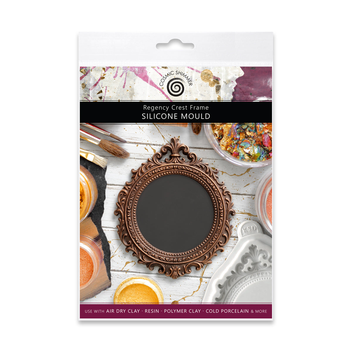 Cosmic Shimmer Regency Crest Frame Silicone Mould