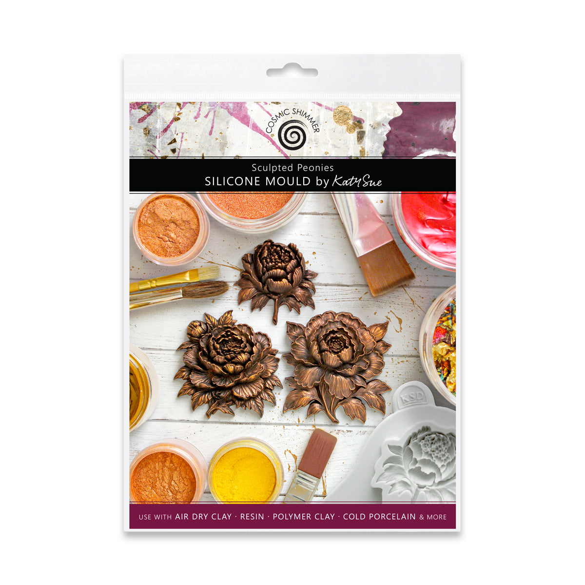 Cosmic Shimmer Sculpted Peonies Silicone Mould