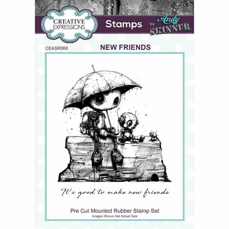 Creative Expressions Andy Skinner Botology New Friends Pre Cut Rubber Stamp