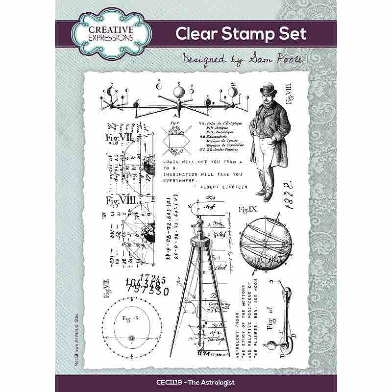 Creative Expressions Sam Poole The Astrologist 6 in x 8 in Clear Stamp Set