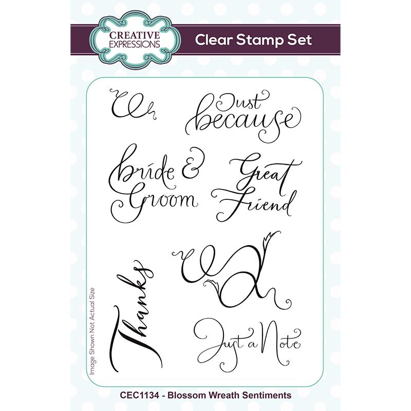 Creative Expressions Blossom Wreath Sentiments 4 in x 6 in Clear Stamp Set