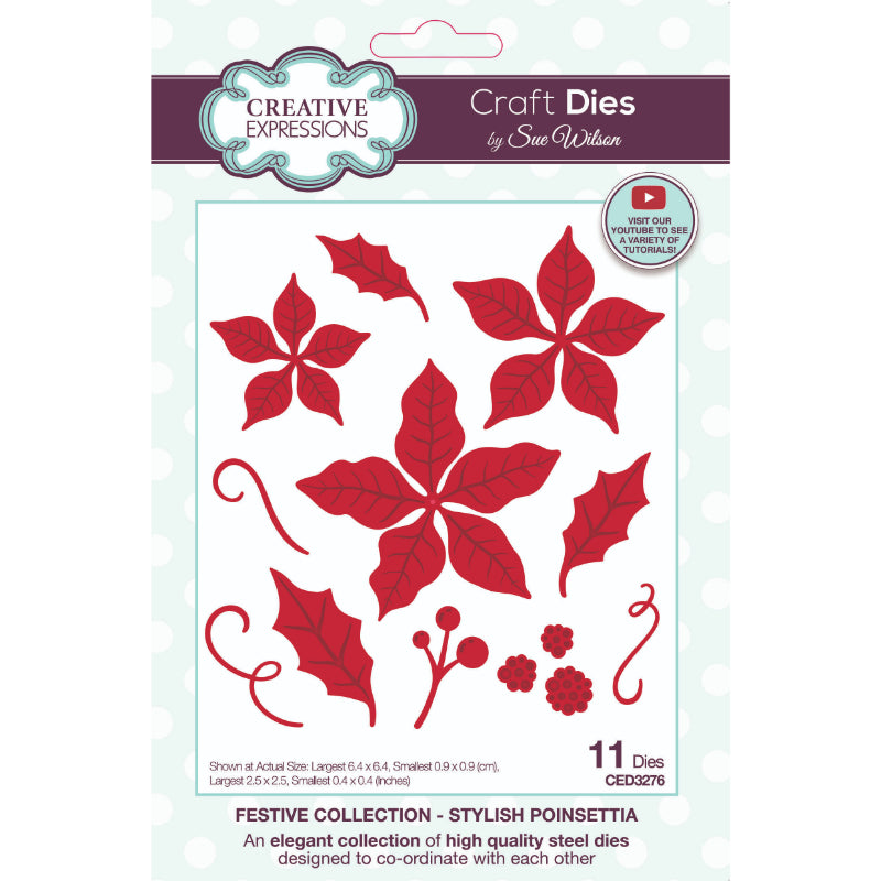 Creative Expressions Sue Wilson Festive Stylish Poinsettia Craft Die