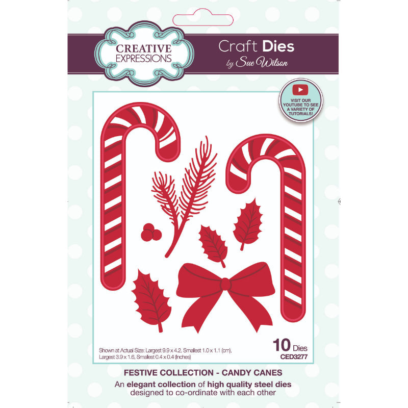 Creative Expressions Sue Wilson Festive Candy Canes Craft Die