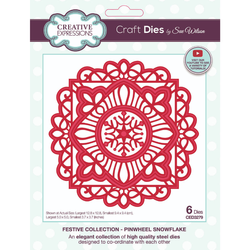 Creative Expressions Sue Wilson Festive Pinwheel Snowflake Craft Die