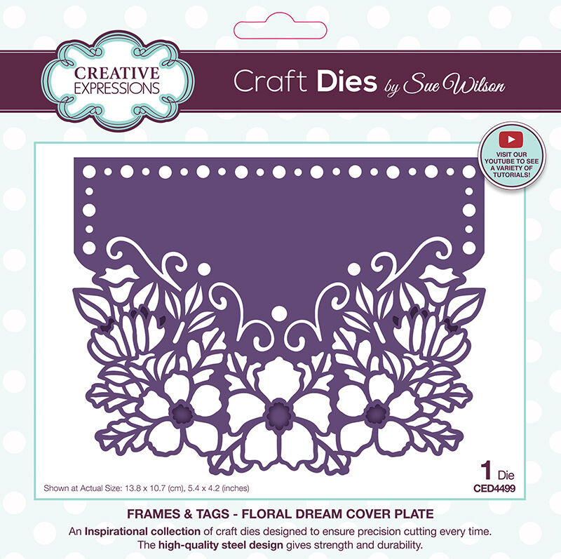 Creative Expressions Sue Wilson Frames & Tags Floral Dream Cover Plate  Craft Die