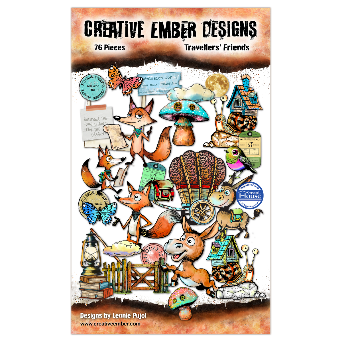 AALL and Create - Creative Ember Designs - A6 Ephemera Die-Cuts - Travellers' Friends
