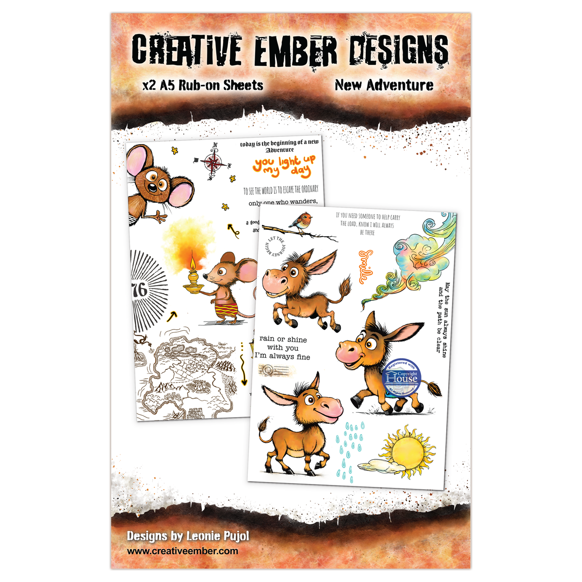AALL and Create - Creative Ember Designs - A5 Rub-Ons - New Adventure