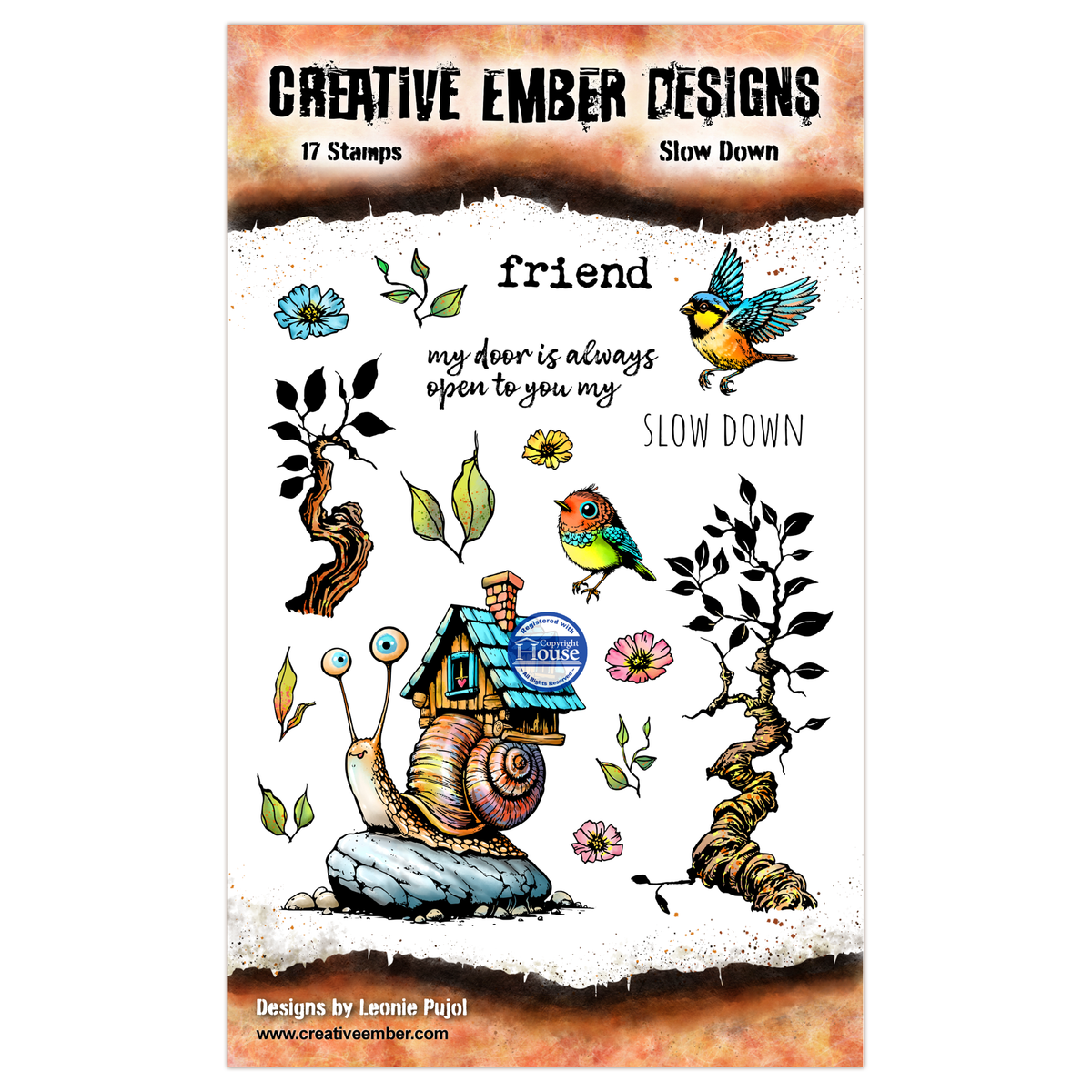 AALL and Create - Creative Ember Designs - A6 - Stamp Set - Slow Down
