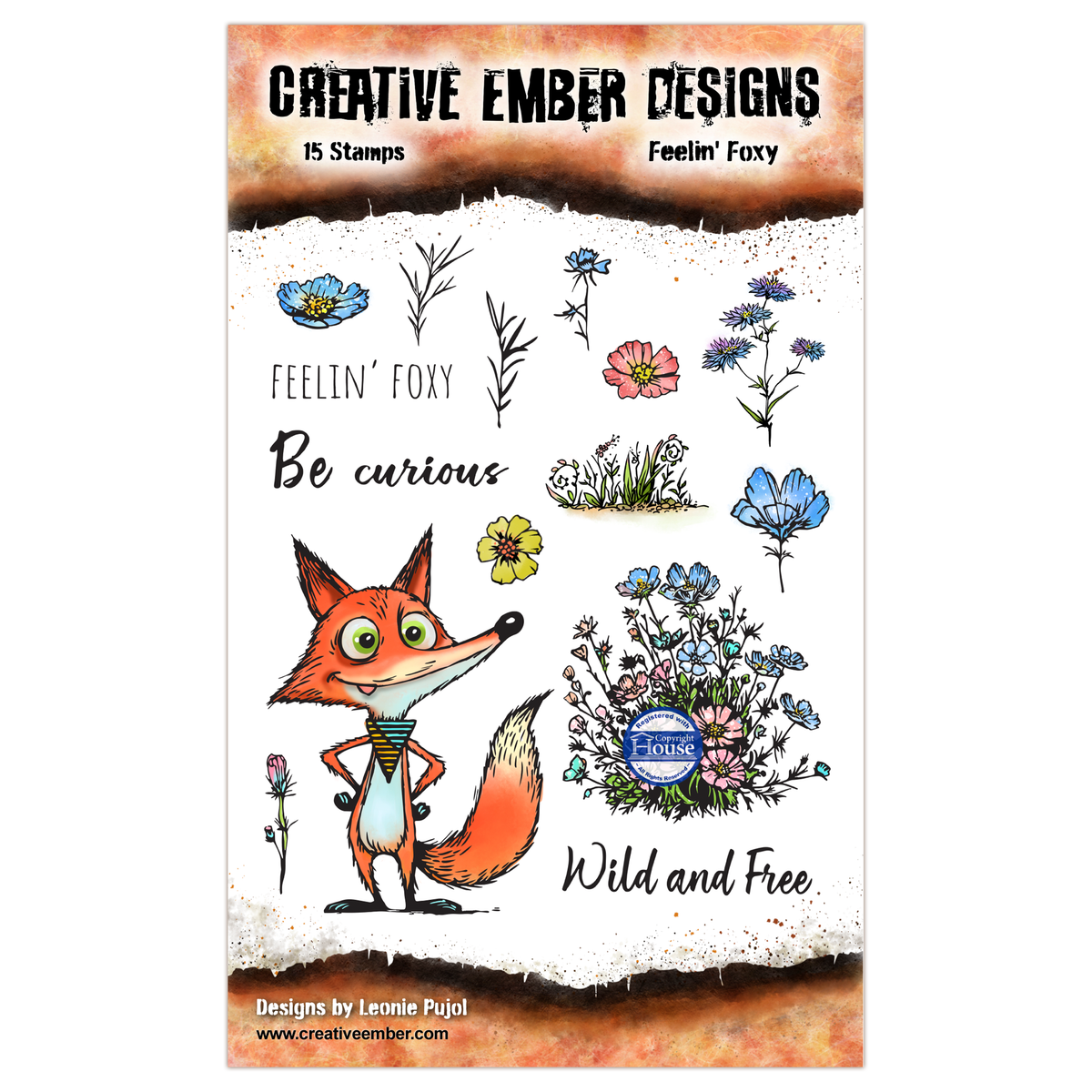 AALL and Create - Creative Ember Designs - A6 - Stamp Set - Feelin' Foxy