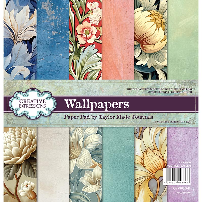 Creative Expressions Taylor Made Journals Wallpaper 8 in x 8 in Paper Pad