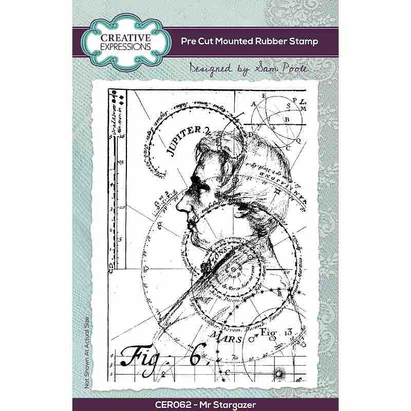 Creative Expressions Sam Poole Mr Stargazer 4 in x 6 in Pre-Cut Rubber Stamp