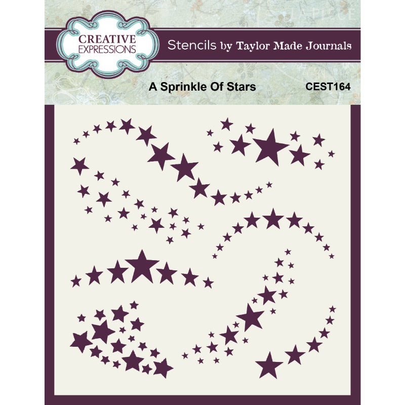 Creative Expressions Taylor Made Journals A Sprinkle Of Stars 6 in x 6 in Stencil