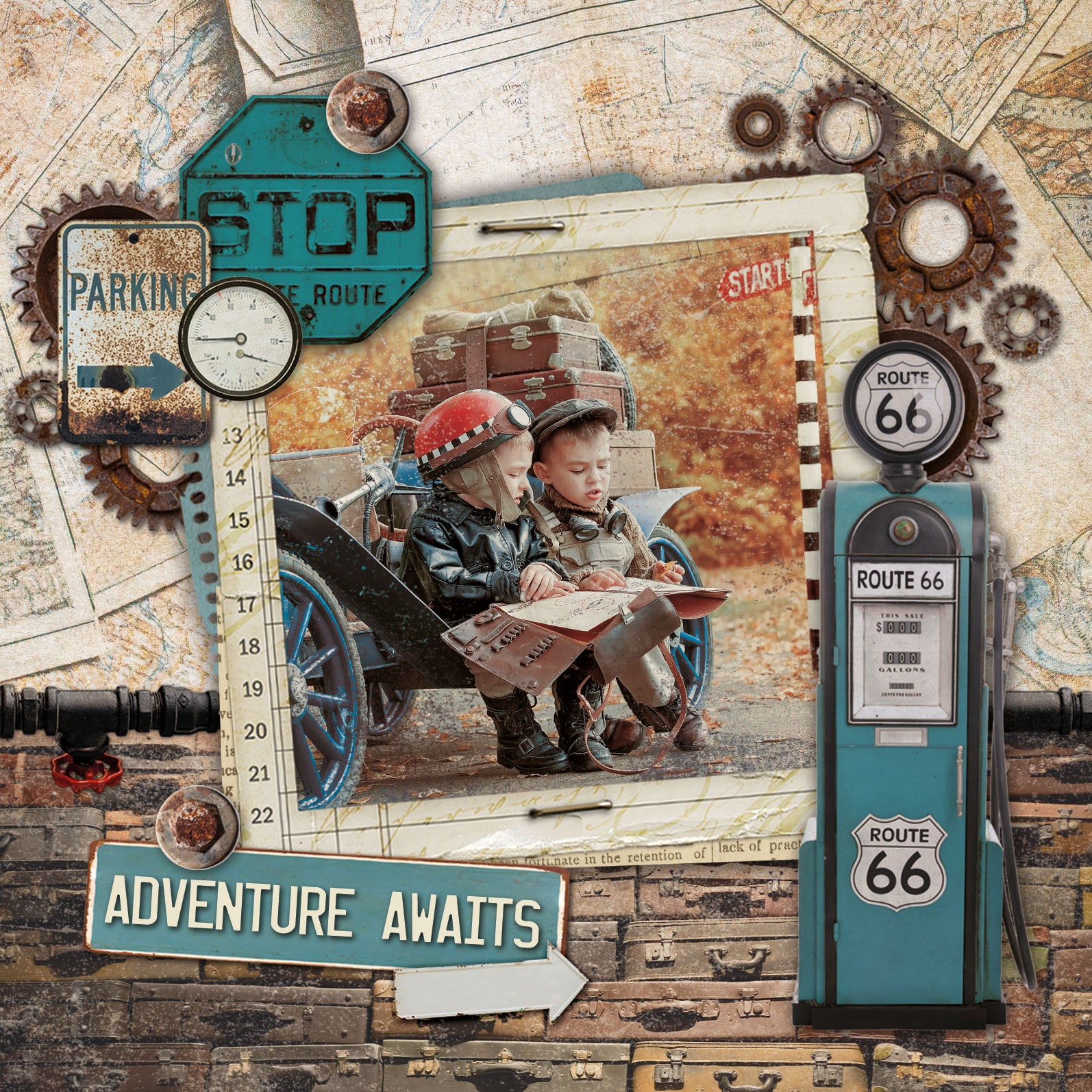 SL Cardmaking Pad Gearhead Workshop Essentials 14 Sheets