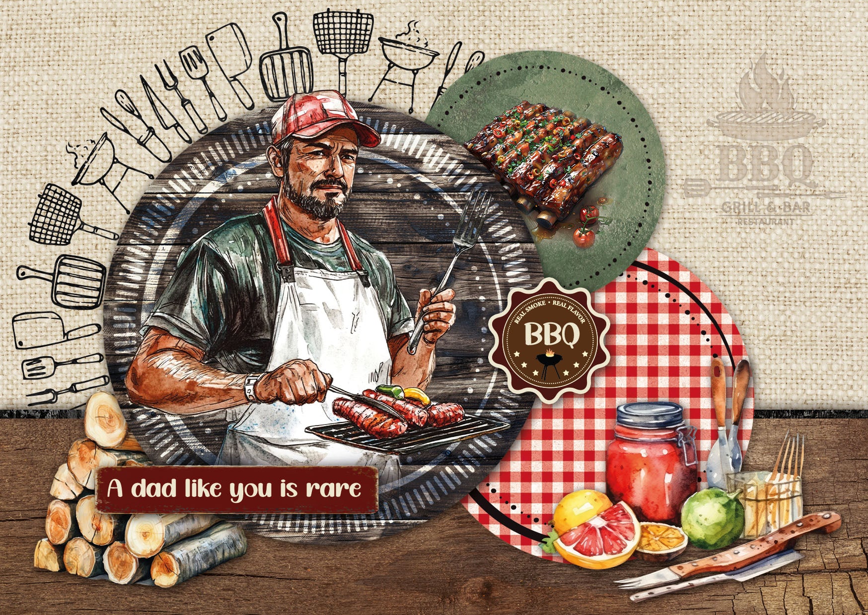 SL Cardmaking Pad BBQ Party Essentials 14 Sheets