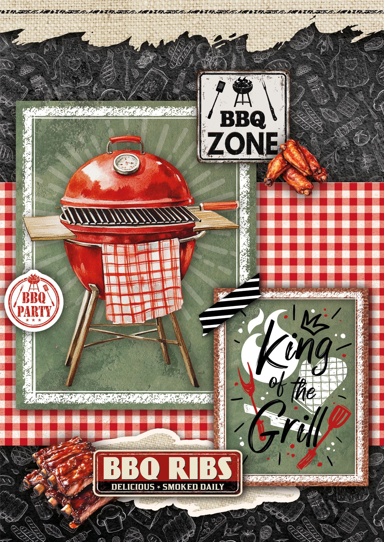 SL Cardmaking Pad BBQ Party Essentials 14 Sheets