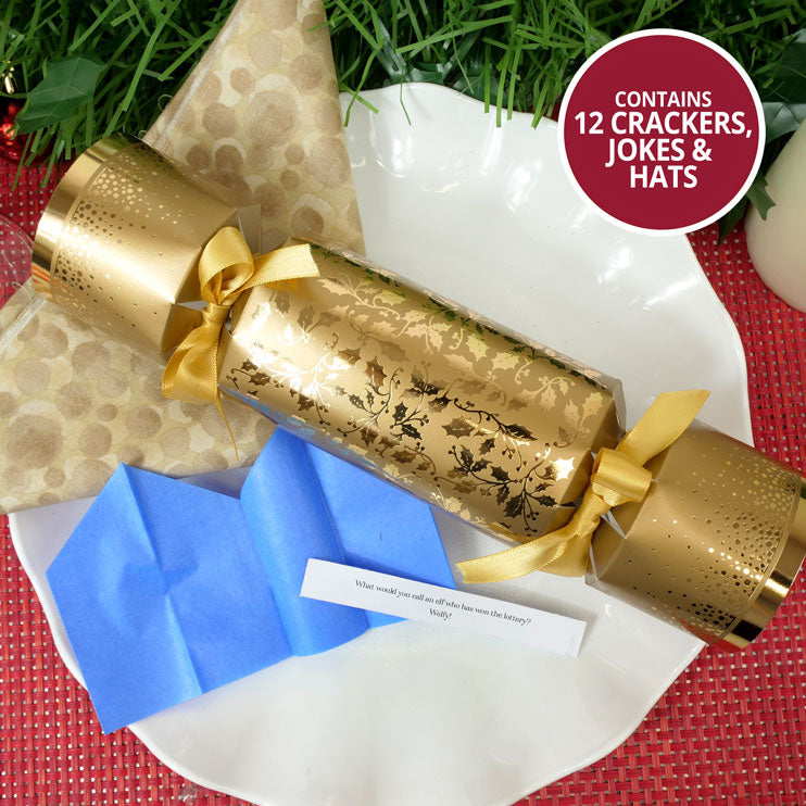 Luxury Christmas Crackers - Glistening Gold