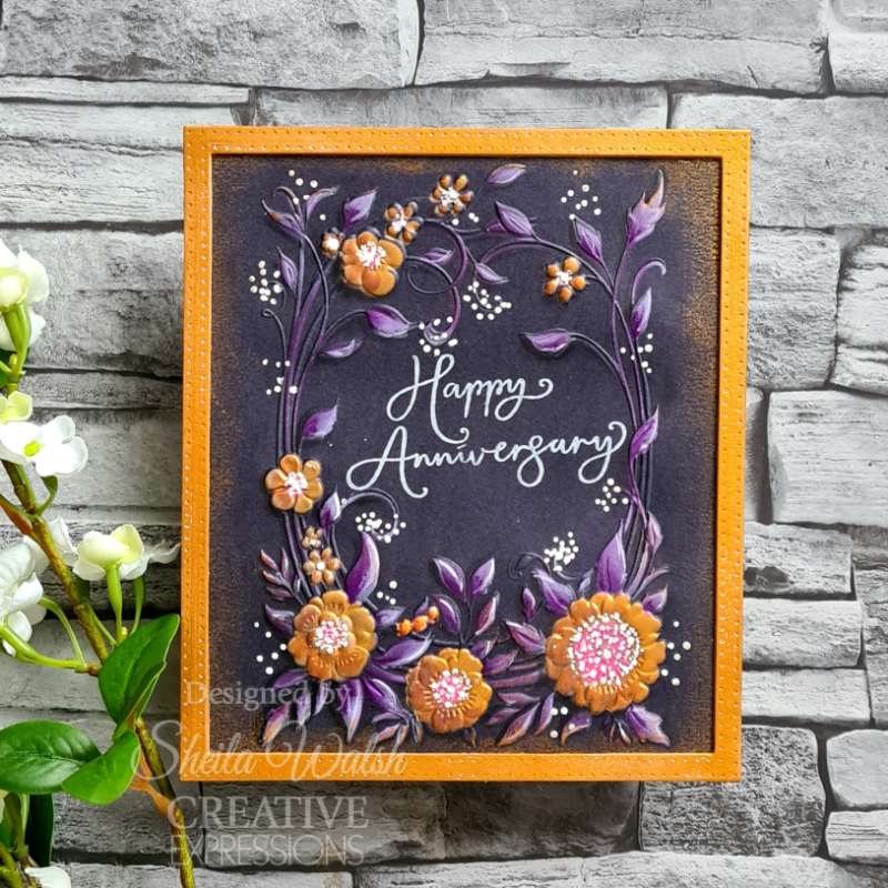 Creative Expressions Floral Symphony Companion Colouring Stencils 6 in x 8 in Set of 2