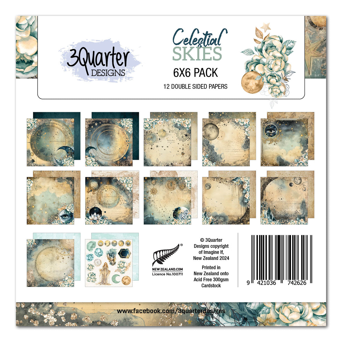 3Quarter Designs Celestial Skies 6x6 Paper Pack