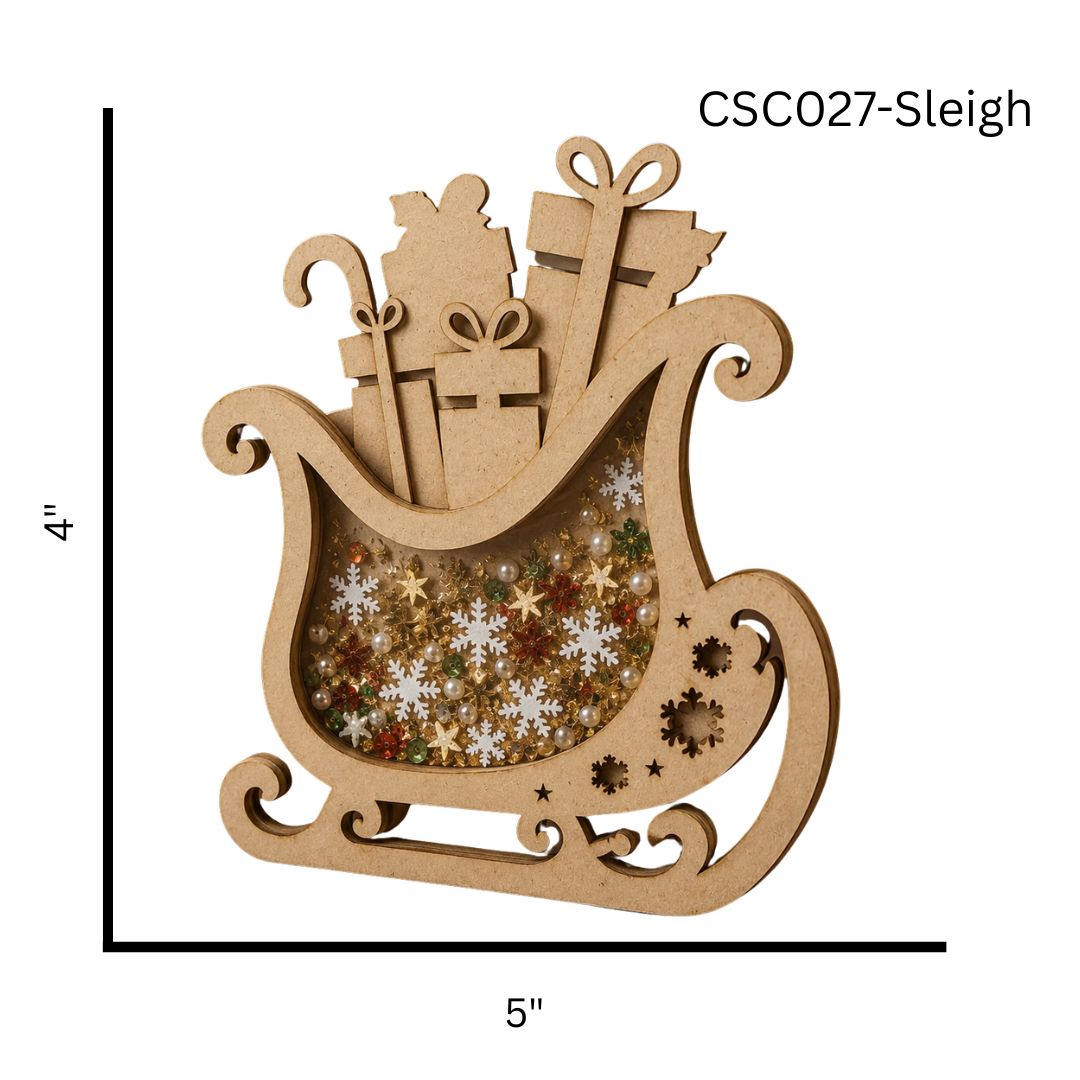 CrafTreat 3D Shaker Chipboards - Sleigh
