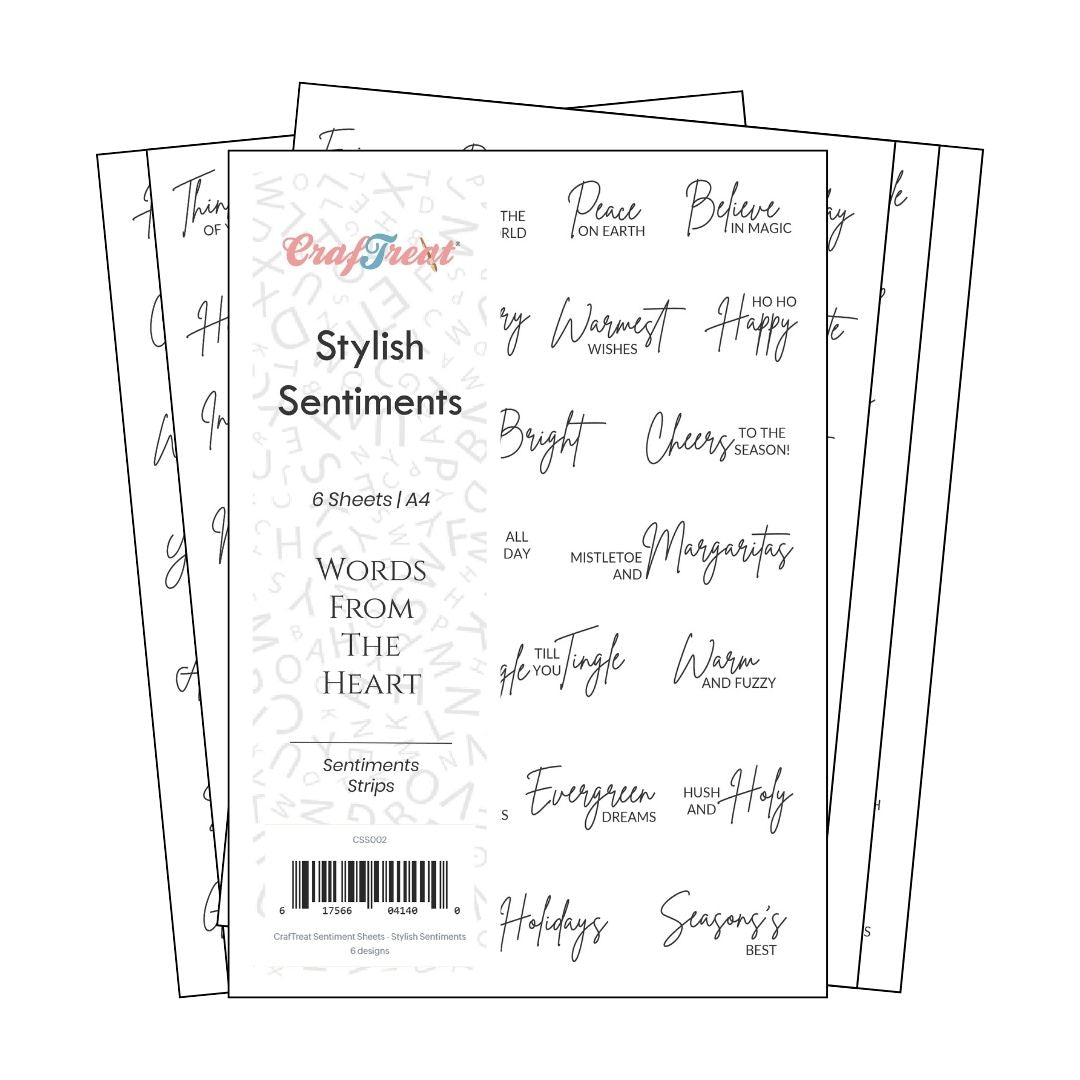 CrafTreat Sentiment Sheets - Stylish Sentiments 6 designs
