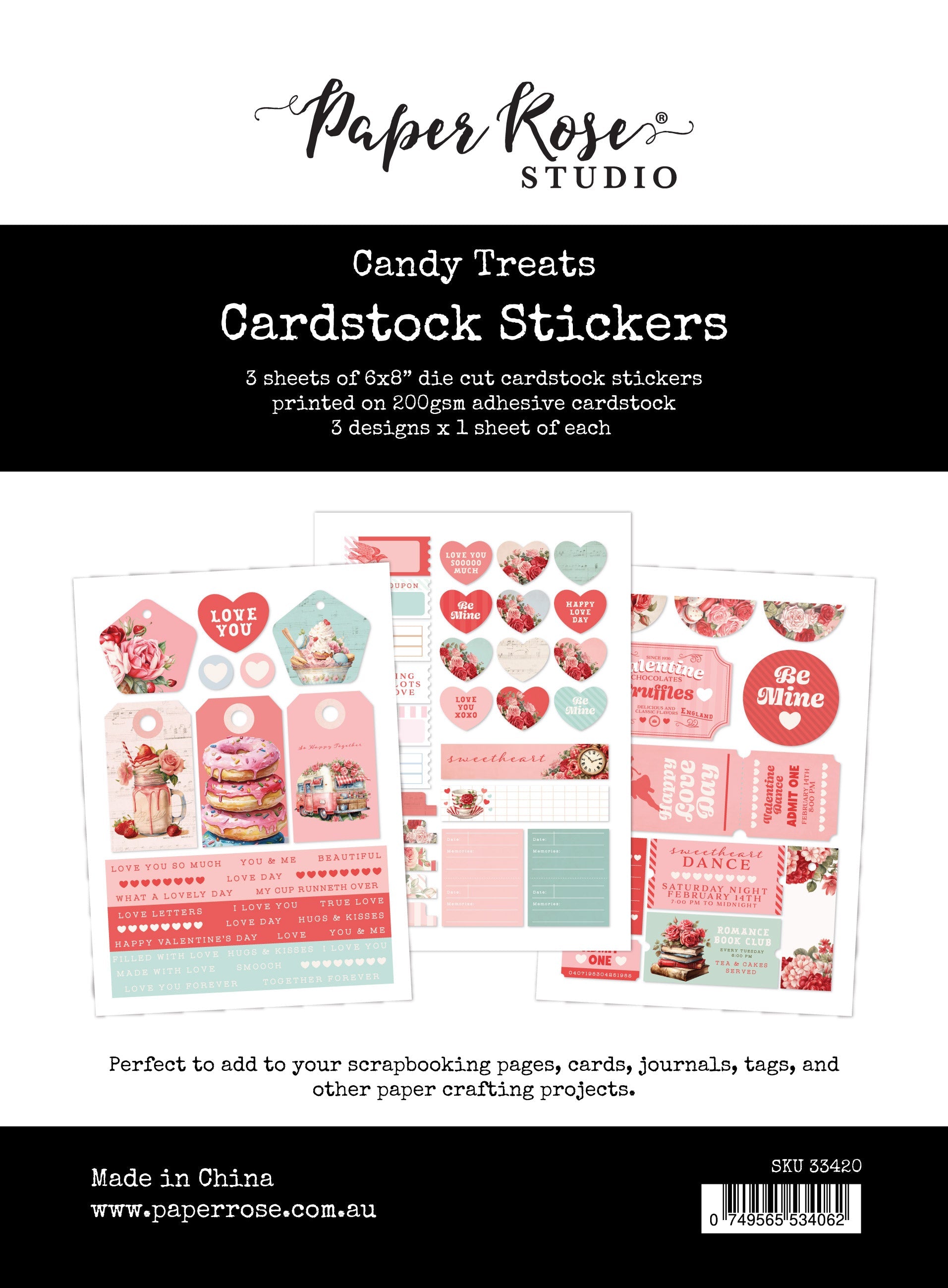 Candy Treats 6x8 Cardstock Sticker Pack 33420