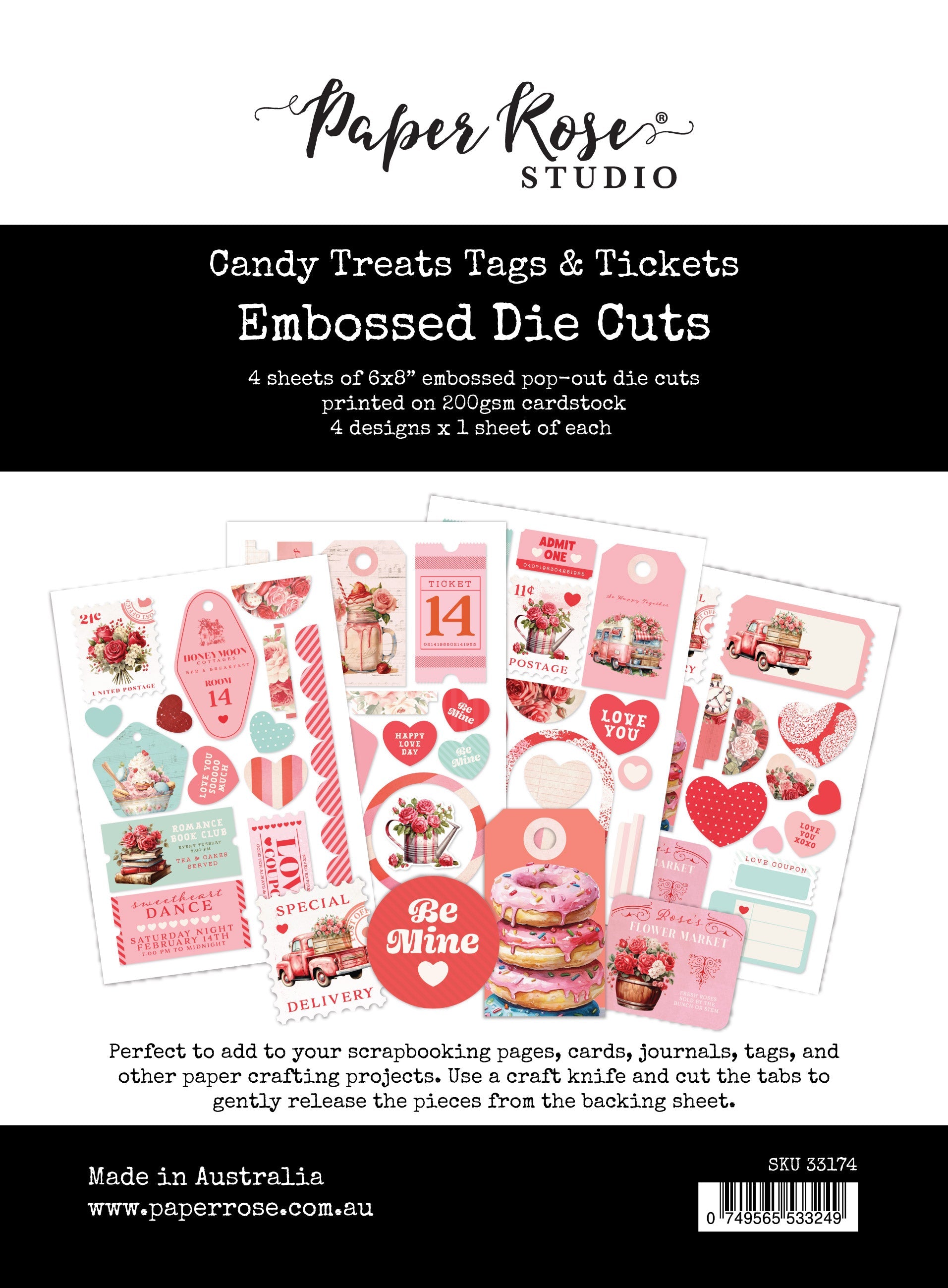 Candy Treats Tags & Tickets Embossed Die Cuts 33174