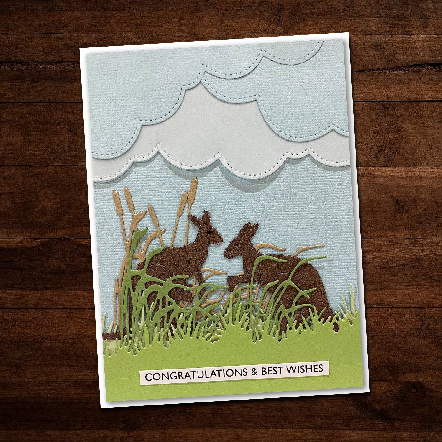 Cattails & Grass Border Metal Cutting Die 18664