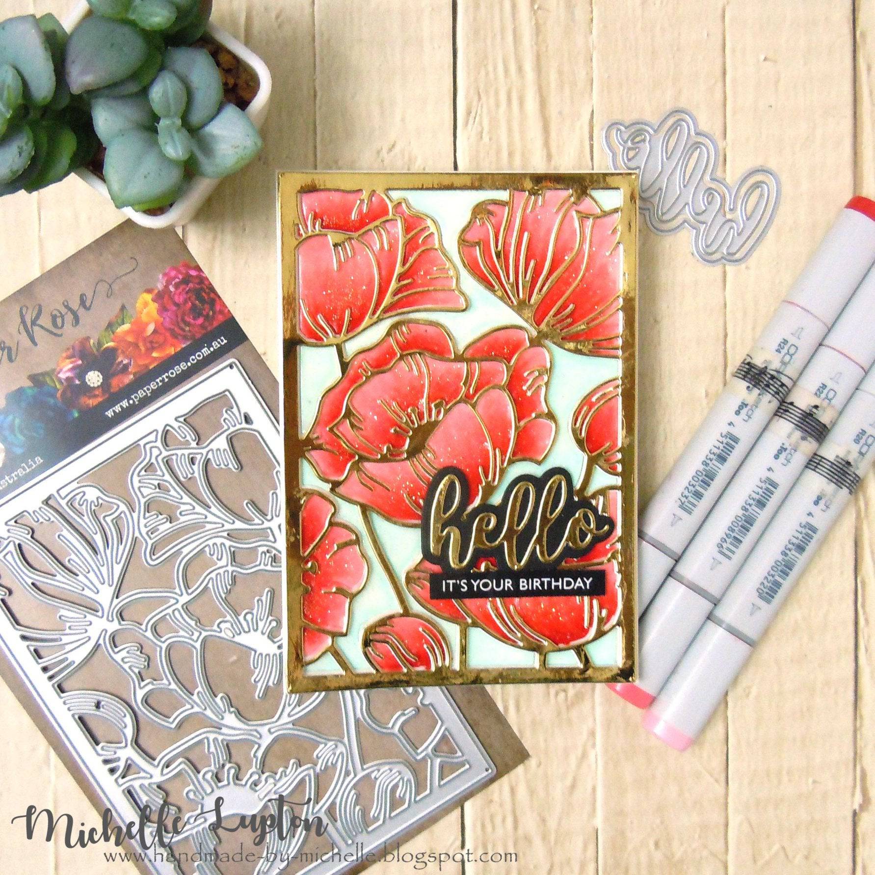 Poppy Decorative Background Metal Cutting Die 19097